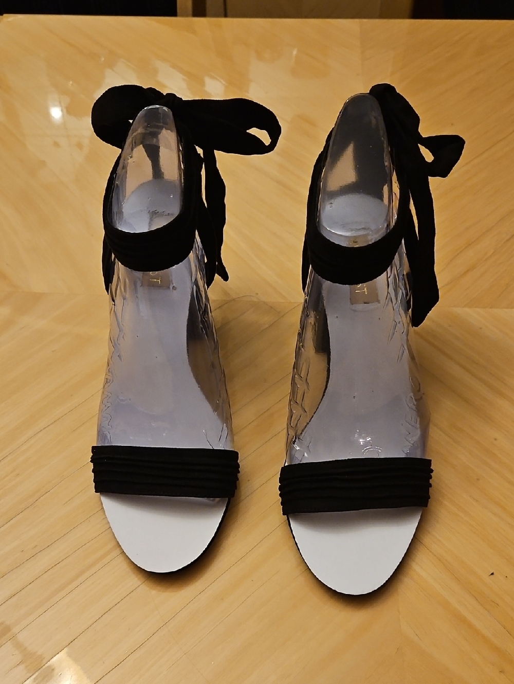 Nine West Black Ankle-Tie Heeled Sandals